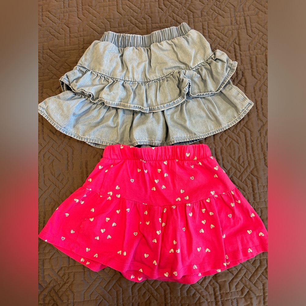 Jumping Beans Toddle Girl Skorts (2) Denim and Cotton Knit Size 2T